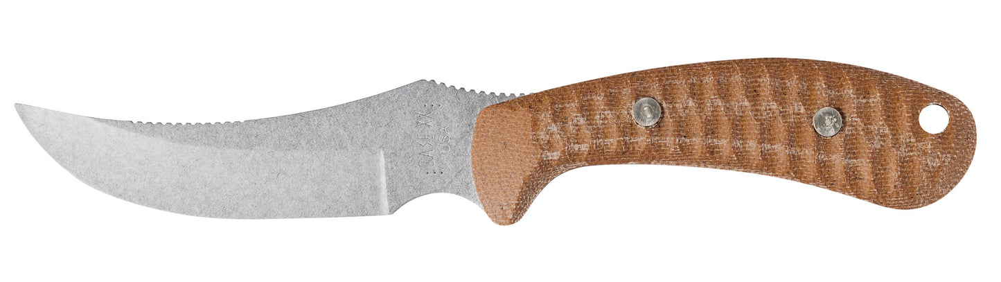 Sculpted Natural Canvas Laminate w/ Red G-10 Ridgeback® Hunter side view.