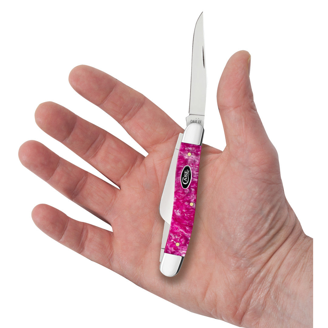 Smooth Pink Crackle Kirinite® Medium Stockman '18 in Hand