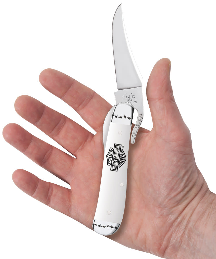 Harley-Davidson® Embellished White Synthetic RussLock® in Hand