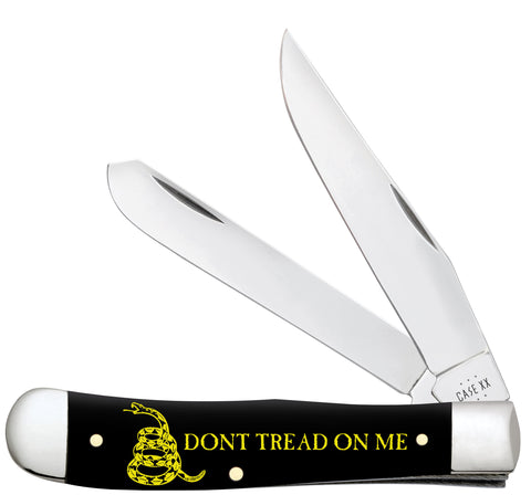 Don't Tread on Me® Embellished Smooth Black Synthetic Trapper Front View