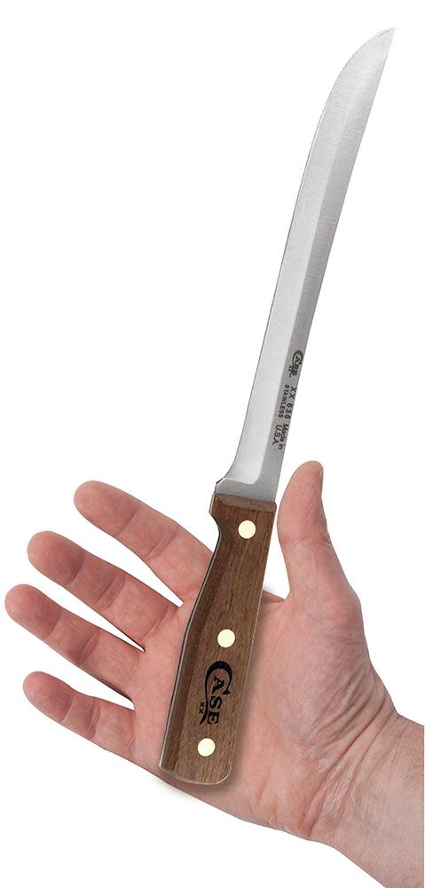 Household Cutlery 9" Slicing Knife (Solid Walnut) in Hand
