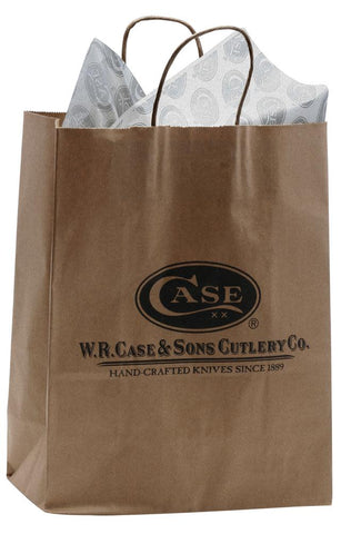 Brown Large Gift Bag with Case Logo & Tissue Paper