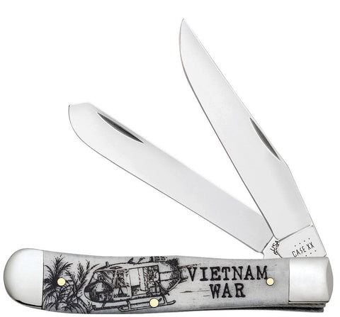 Case® | War Series Vietnam War Smooth Natural Bone Trapper Knife 
