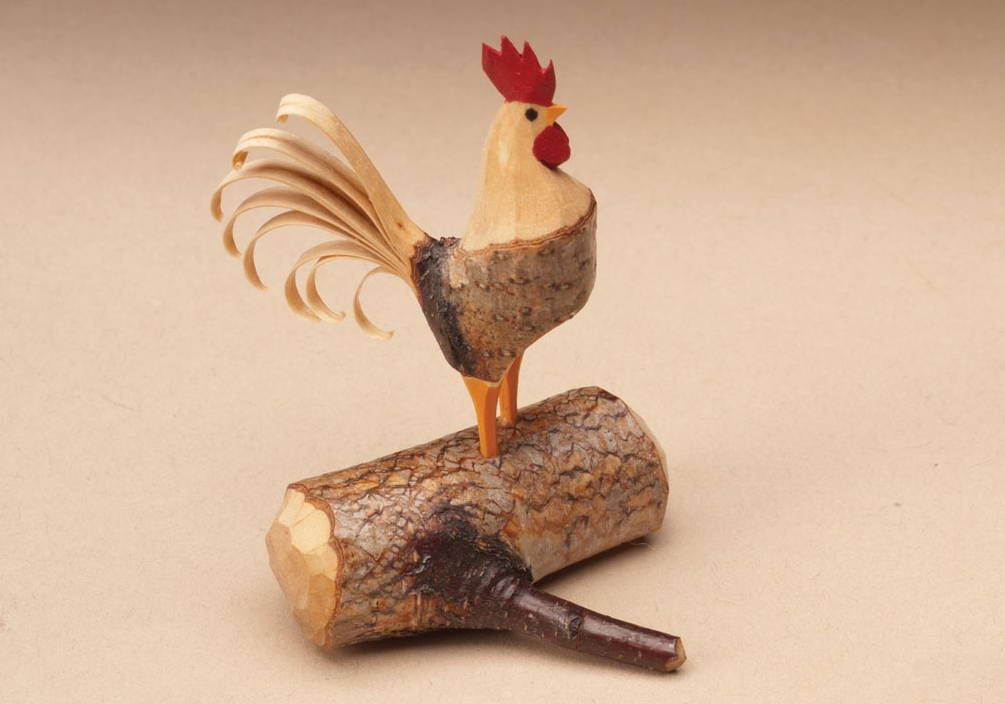 Whittling A Branch Rooster