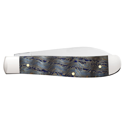 Smooth Blue Curly Oak Mini Trapper Closed