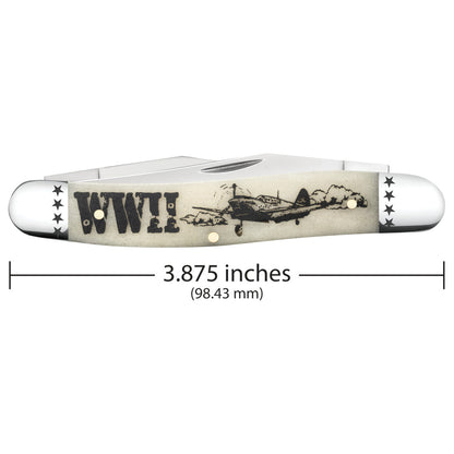 War Series - WWII - Smooth Natural Bone Muskrat Dimensions