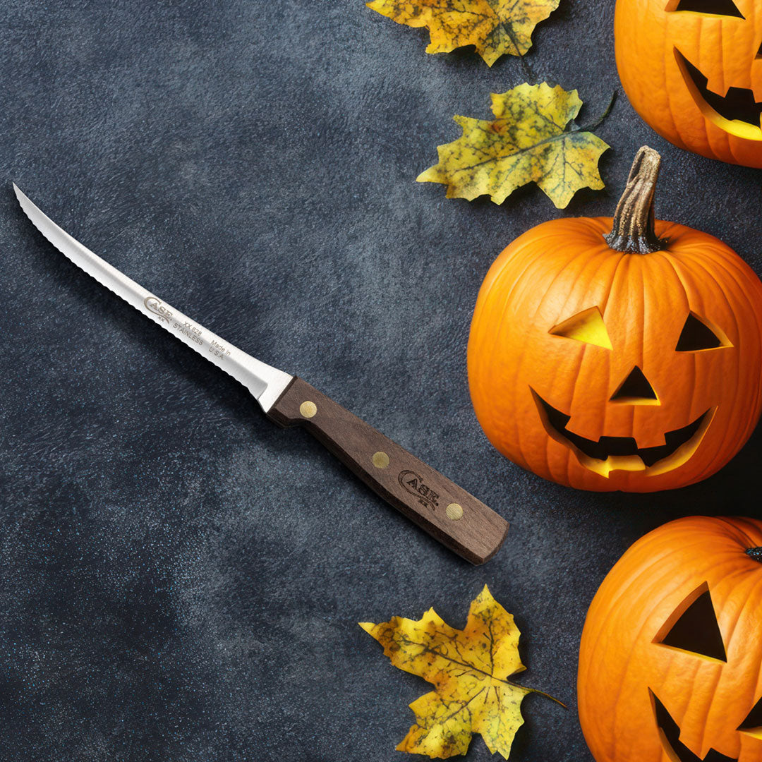 Cutlery knife (07313) on Halloween background.