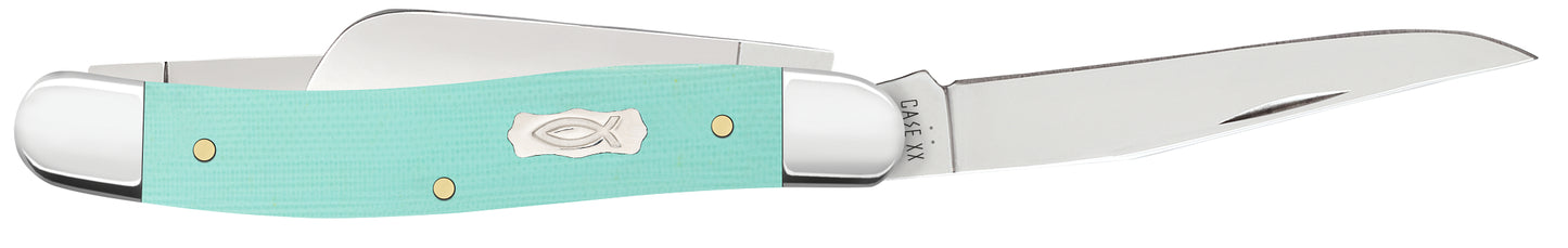Smooth Seafoam Green G-10 Medium Stockman '18 Open