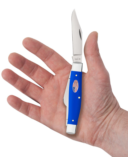 Royal Blue Synthetic Smooth Large Stockman in Hand