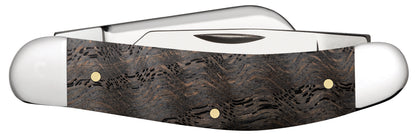 Smooth Black Curly Oak Wood Sowbelly Closed