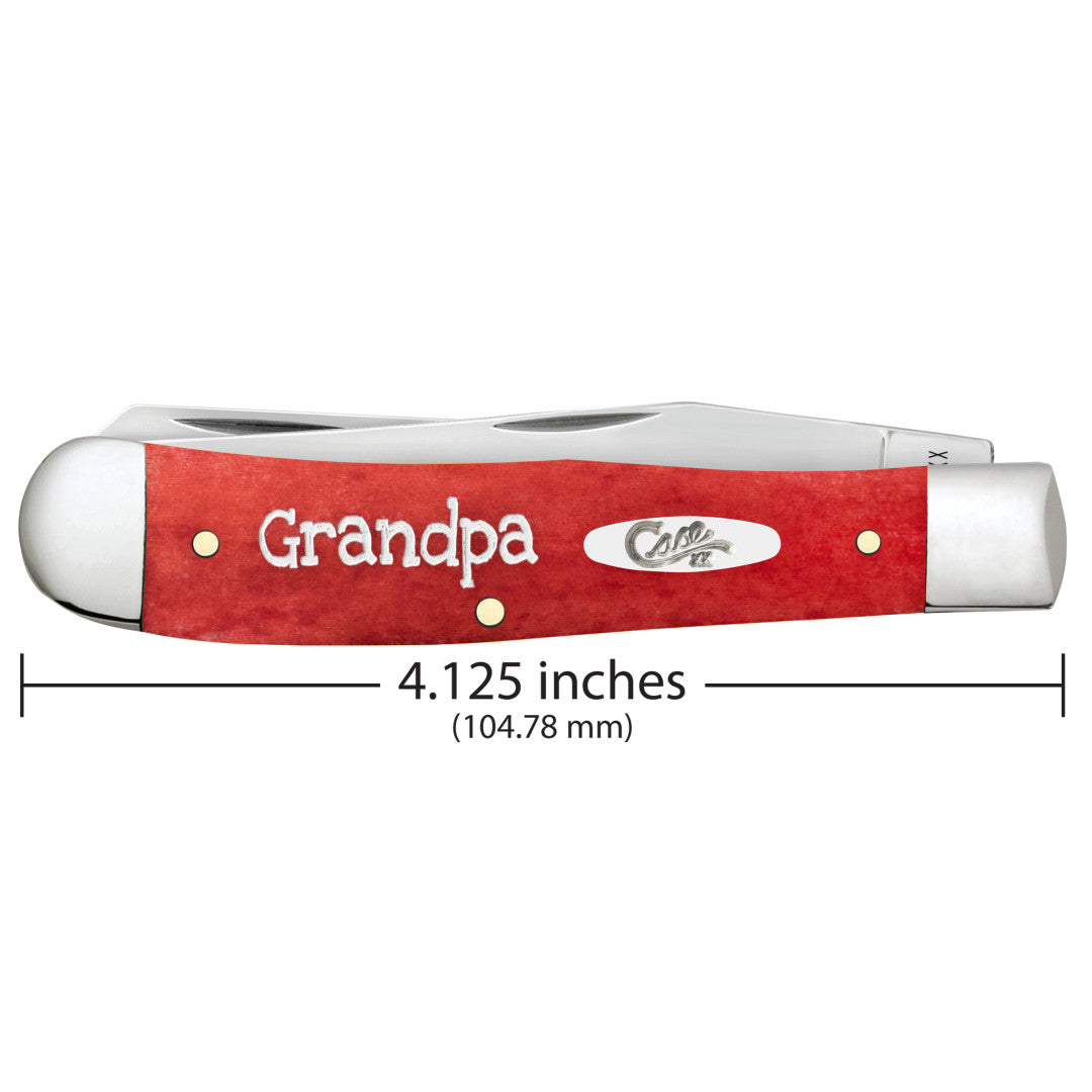 Grandpa - Smooth Dark Red Bone Trapper w/Tin Dimensions