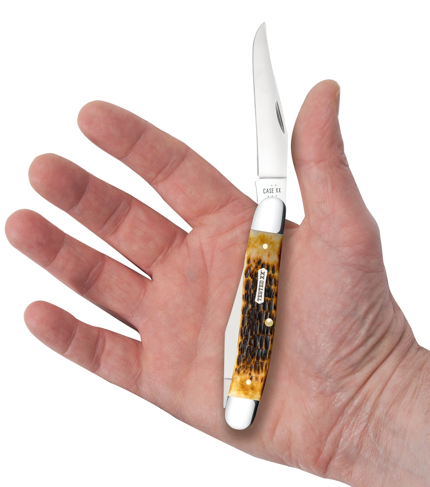 Rogers Jigged Burnt Amber Bone CS Muskrat In Hand