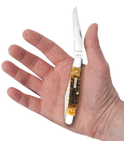 Rogers Jigged Burnt Amber Bone CS Muskrat In Hand