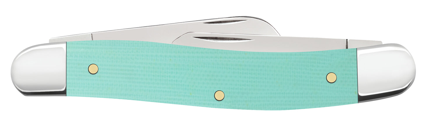 Smooth Seafoam Green G-10 Medium Stockman '18 Closed