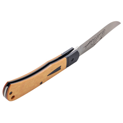 Crossroads™ Maple Valley Richlite® w/Black G-10 XR Texas Trapper Open at an Angle