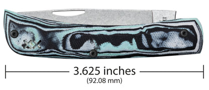 CROSSROADS SERIES - Seafoam Green Burl G-10 - Smooth Sod Buster® Jr (XR10137C S35VN) Dimensions