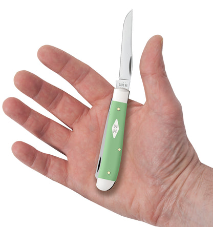 Smooth Mint Green Synthetic Mini Trapper In Hand