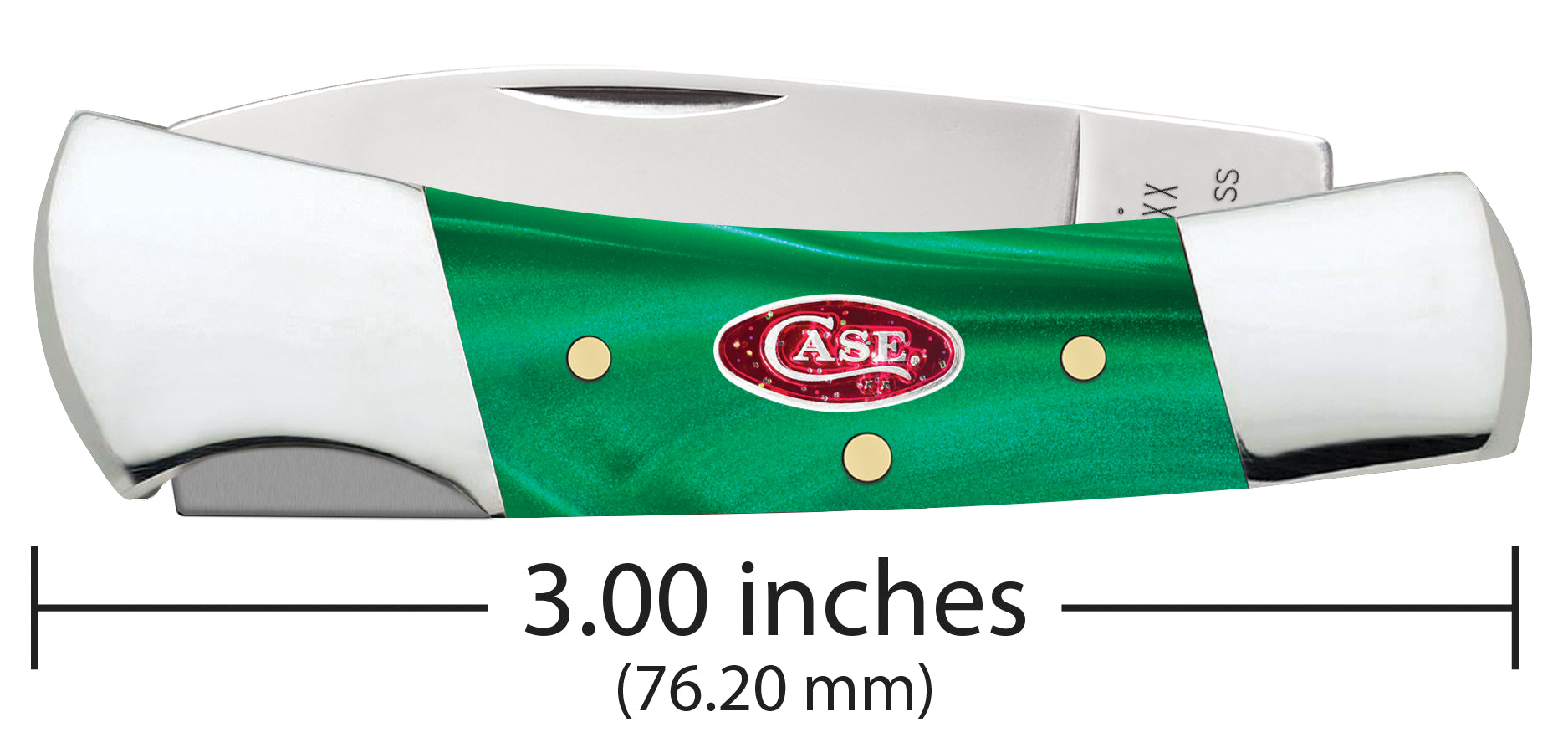 Smooth Green Pearl Kirinite® Lockback Dimensions