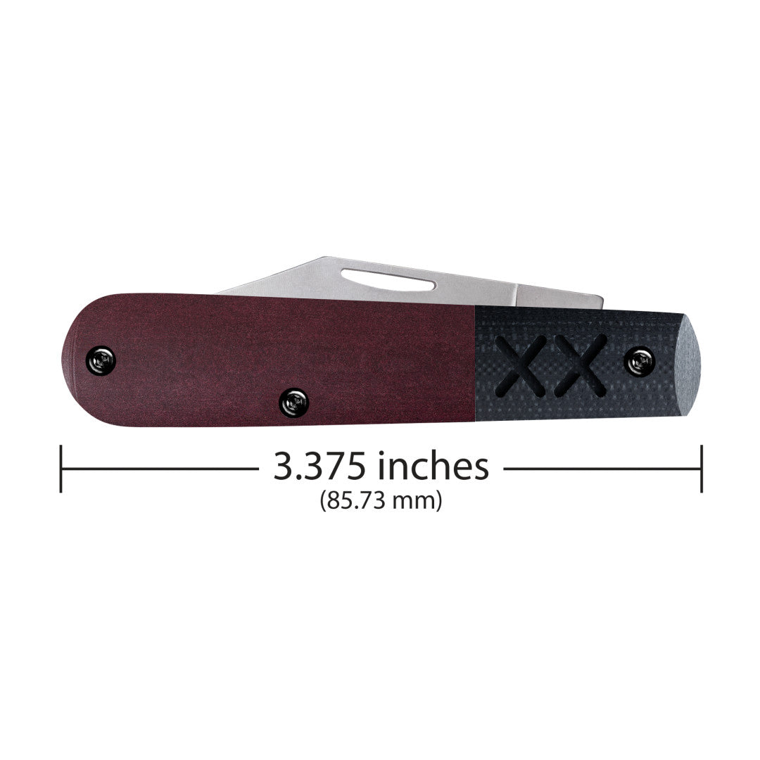 Crossroads™ Redstone Richlite® w/Black G-10 XR Barlow Dimensions