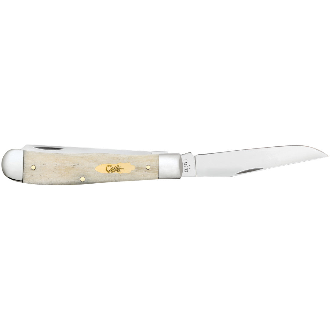 Smooth Natural Bone Trapper - Brass Bomb Shield Open