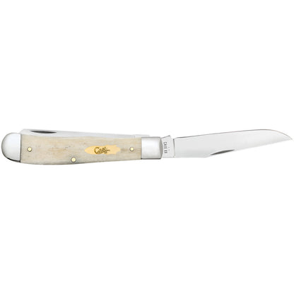 Smooth Natural Bone Trapper - Brass Bomb Shield Open
