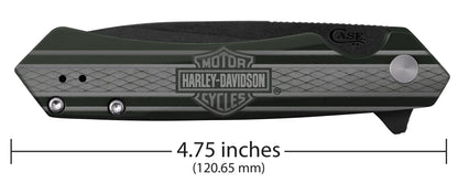 Harley Davidson® Embellished Smooth OD Green Anodized Aluminum Handle Kinzua Dimensions