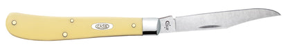 Yellow Synthetic CS Slimline Trapper Knife Open