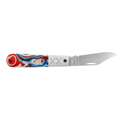 Crossroads™ Smooth Red/White/Blue Burl G-10 w/ White G-10 Barlow Open