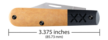 Crossroads Smooth Tan Richlite® w/Black G-10 XR Barlow  Dimensions