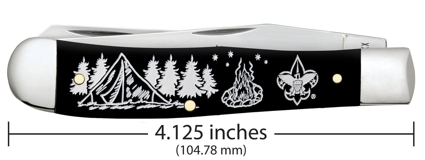 Scouting America Embellished Smooth Black Synthetic Trapper Dimensions