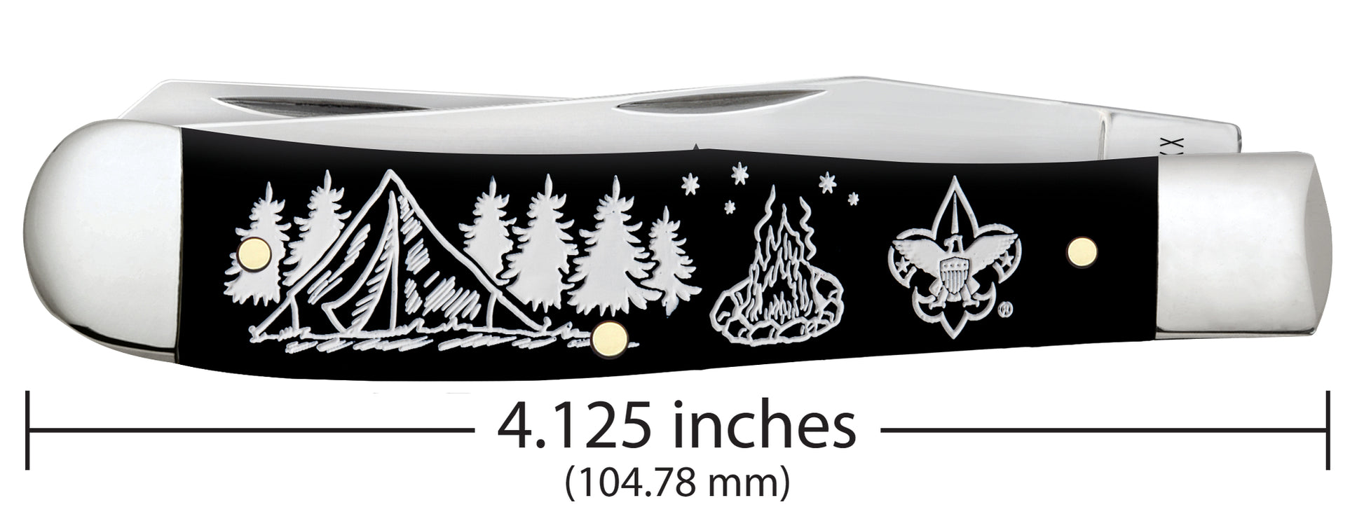 Scouting America Embellished Smooth Black Synthetic Trapper Dimensions