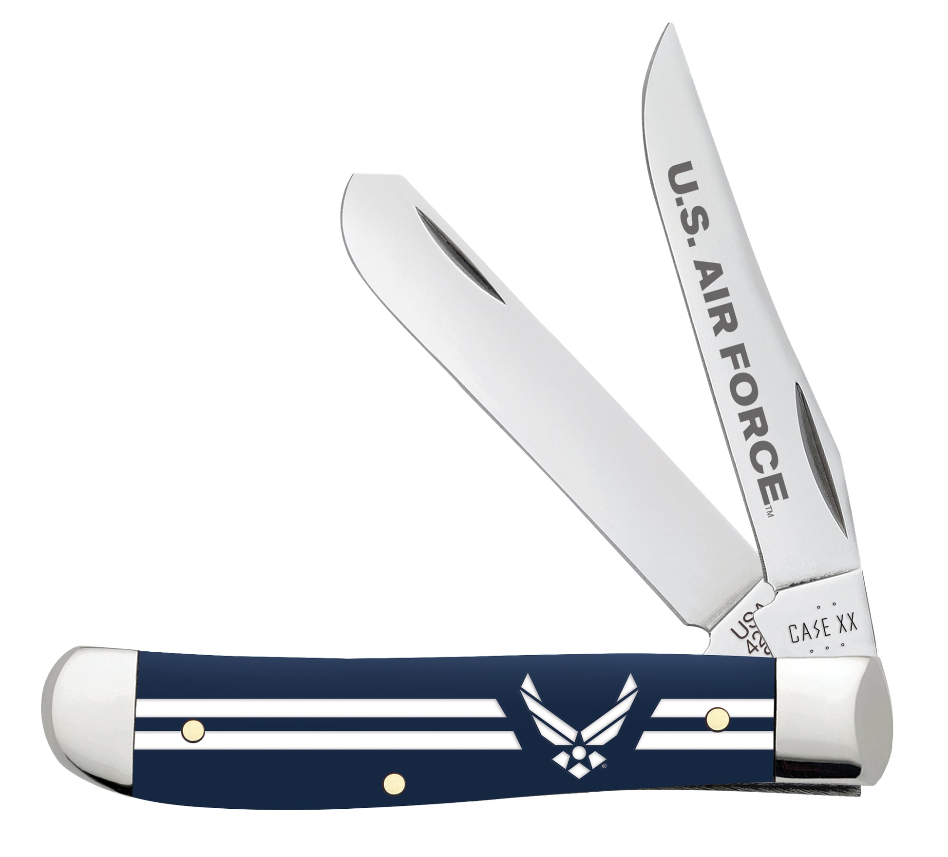 U.S. Air Force Embellished Smooth Navy Blue Synthetic Mini Trapper Front View