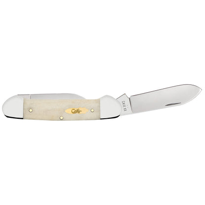 Smooth Natural Bone Canoe - Brass Bomb Shield Open