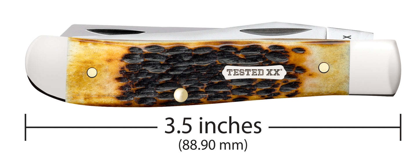 Rogers Jigged Burnt Amber Bone CS Mini Trapper Dimensions