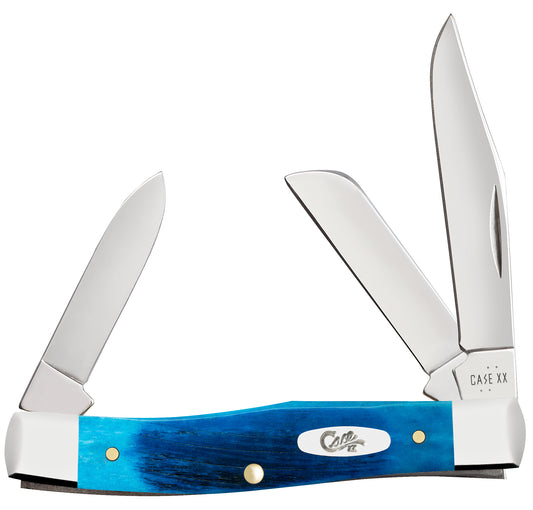 Sawcut Jigged Caribbean Blue Bone Medium Stockman '032 Front View