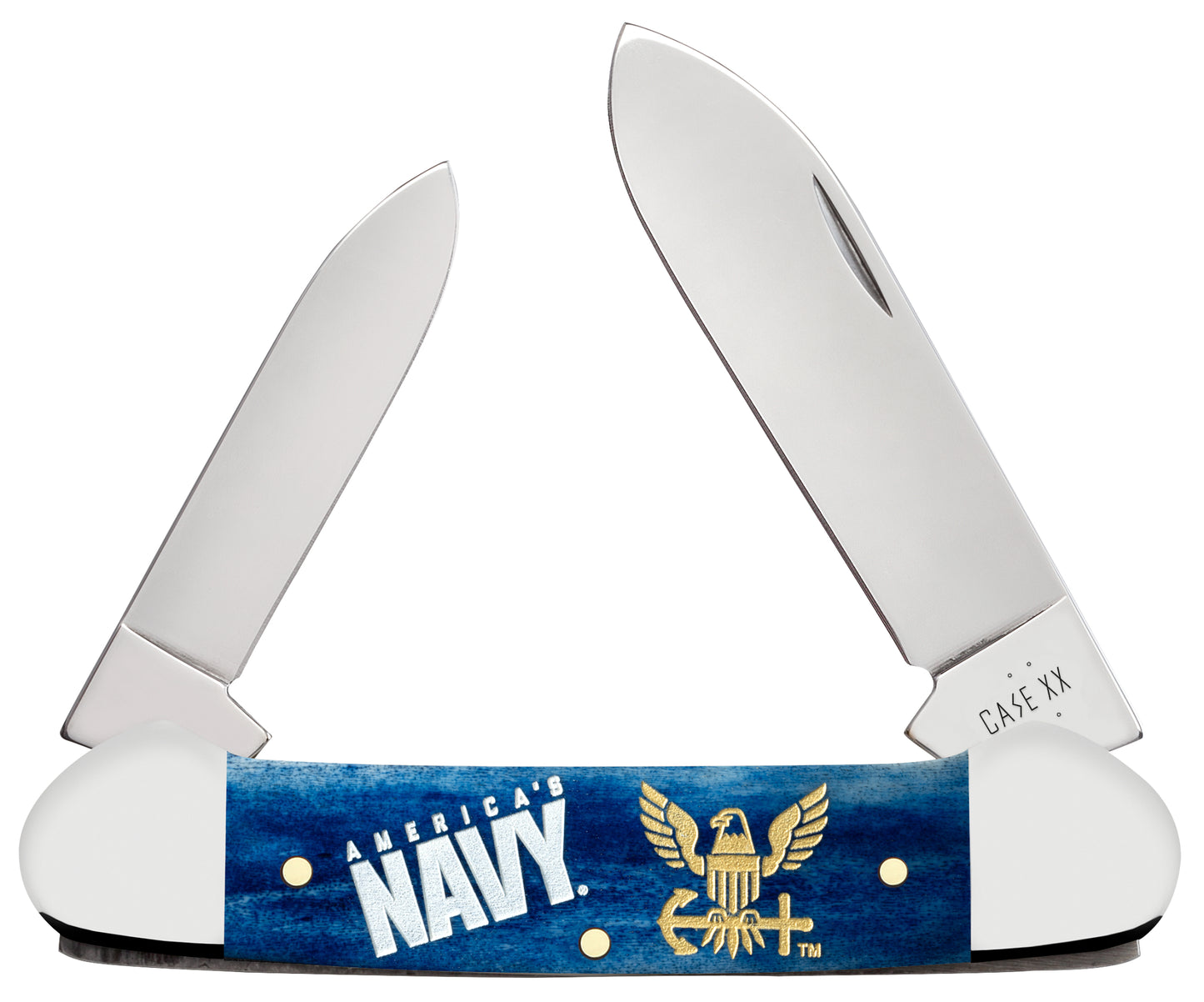 US Navy® Embellished  Smooth Navy Blue Bone Canoe Front View