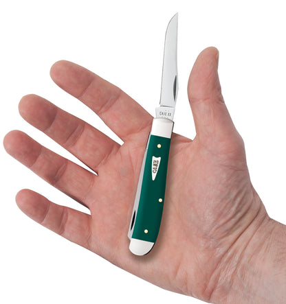 Smooth Spruce Green Synthetic Mini Trapper In Hand