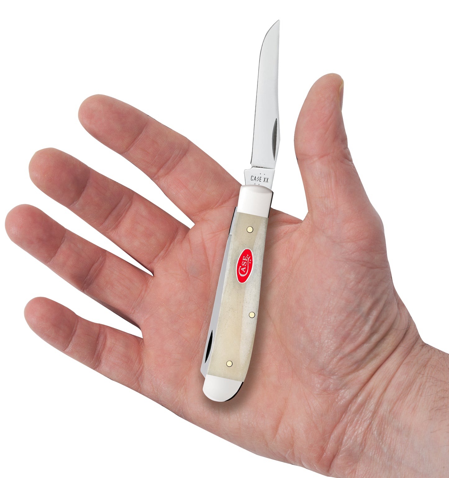 Smooth Natural Bone Mini Trapper in Hand