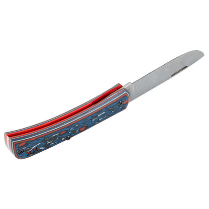 Crossroads™ Fossil Jig Sonic Blast Multi Cut w/ Current Red G-10 XR Sod Buster® Jr Open at an Angle