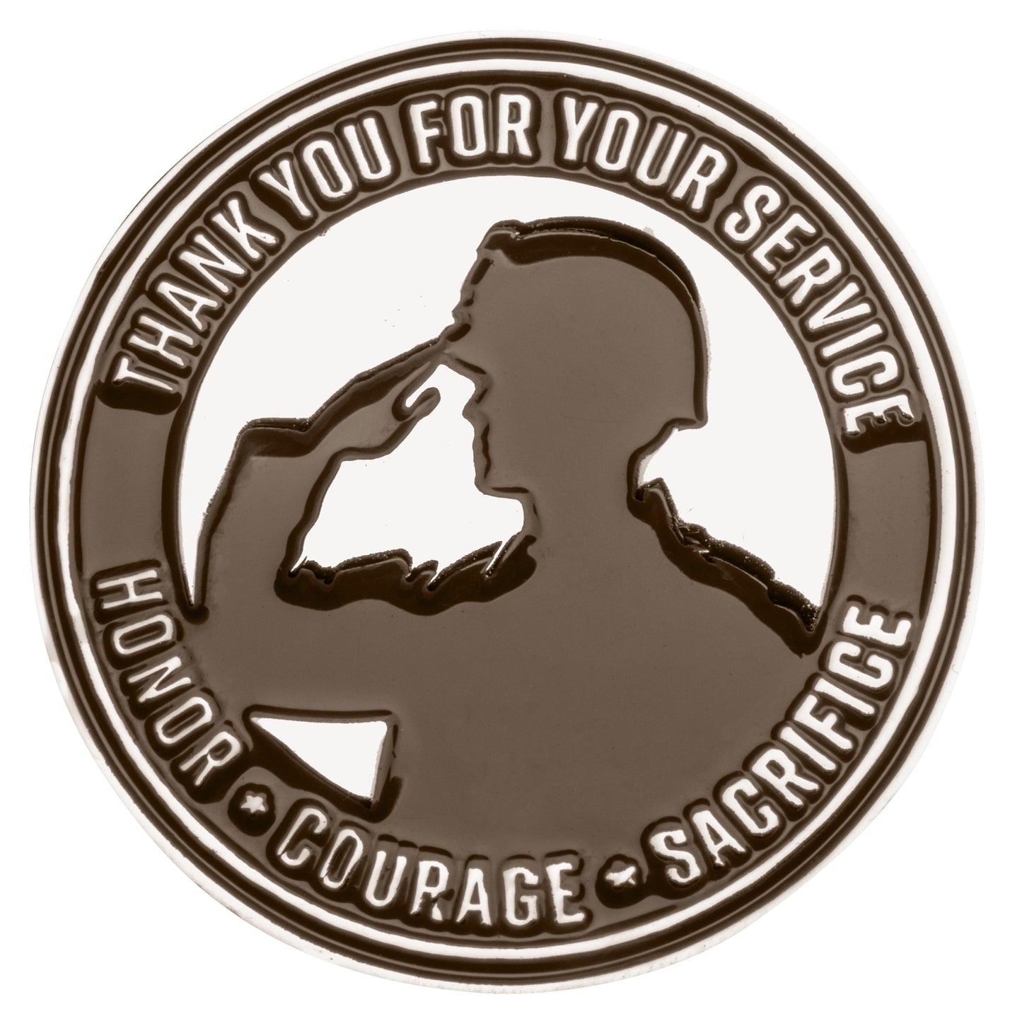 Smooth Natural Bone Trapper 2025 Veterans Gift Set 2025 Veteran Challenge Coin Front