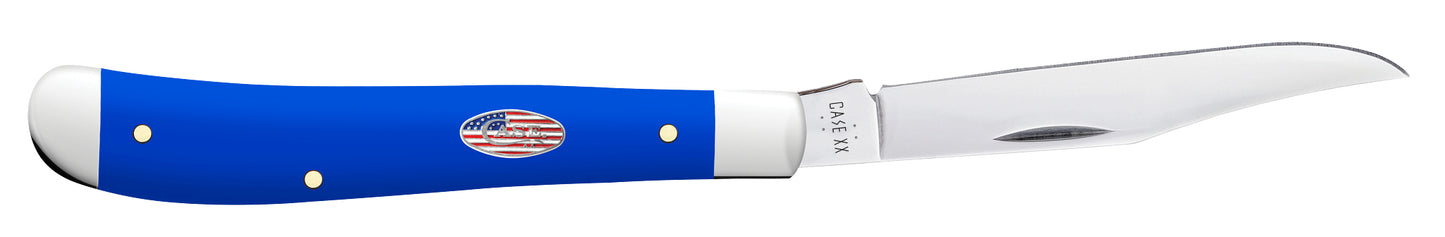 Royal Blue Synthetic Smooth Slimline Trapper Open