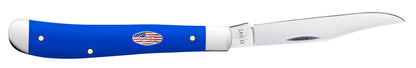 Royal Blue Synthetic Smooth Slimline Trapper Open