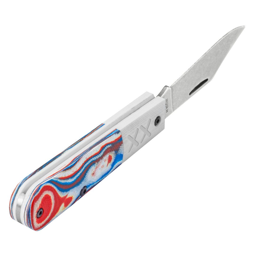 Case® | Crossroads™ Smooth Red/White/Blue Burl G-10 w/ White G-10