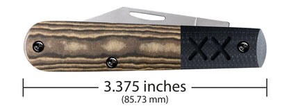 Crossroads Smooth Black & Tan Richlite® w/Black G-10 XR Barlow Dimensions