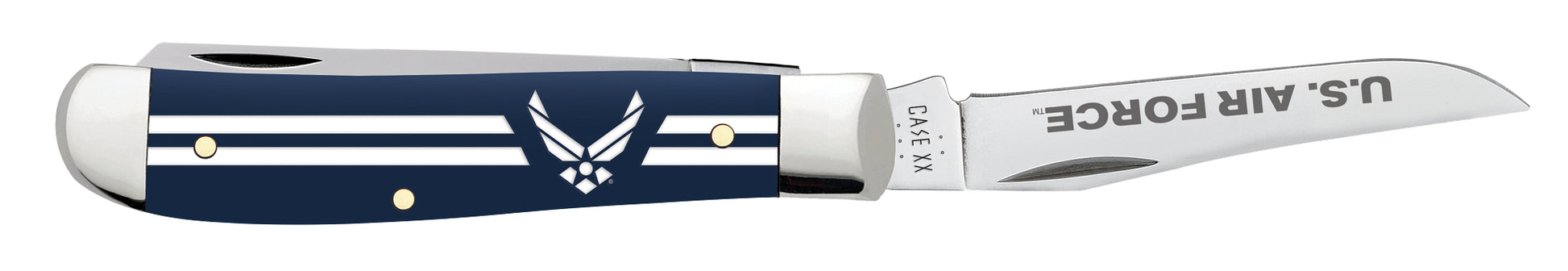 U.S. Air Force Embellished Smooth Navy Blue Synthetic Mini Trapper Open