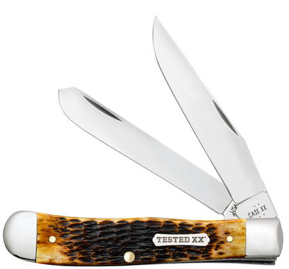 Rogers Jigged Burnt Amber Bone CS Trapper Front View