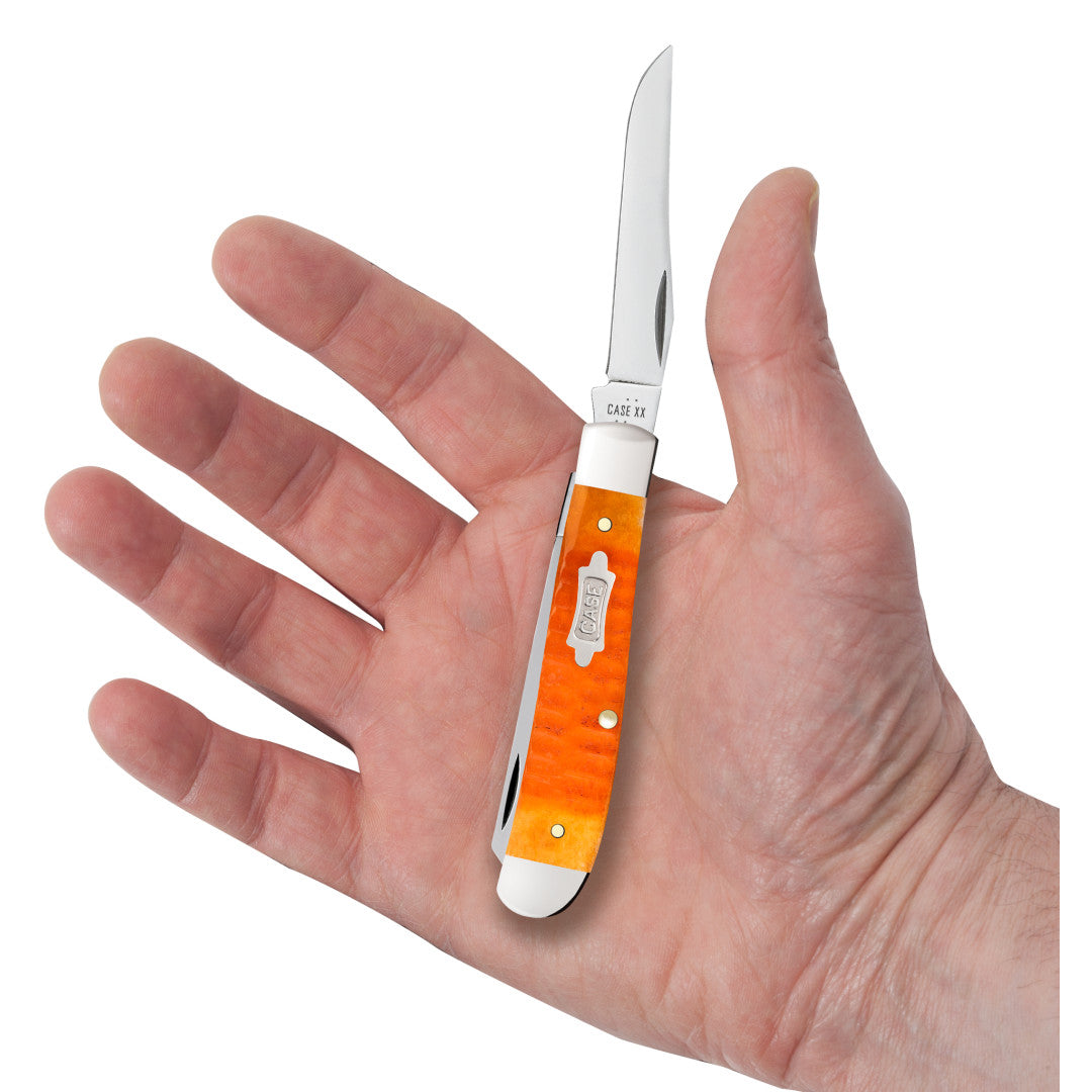Gator Jig Persimmon Orange Bone CS Mini Trapper in Hand
