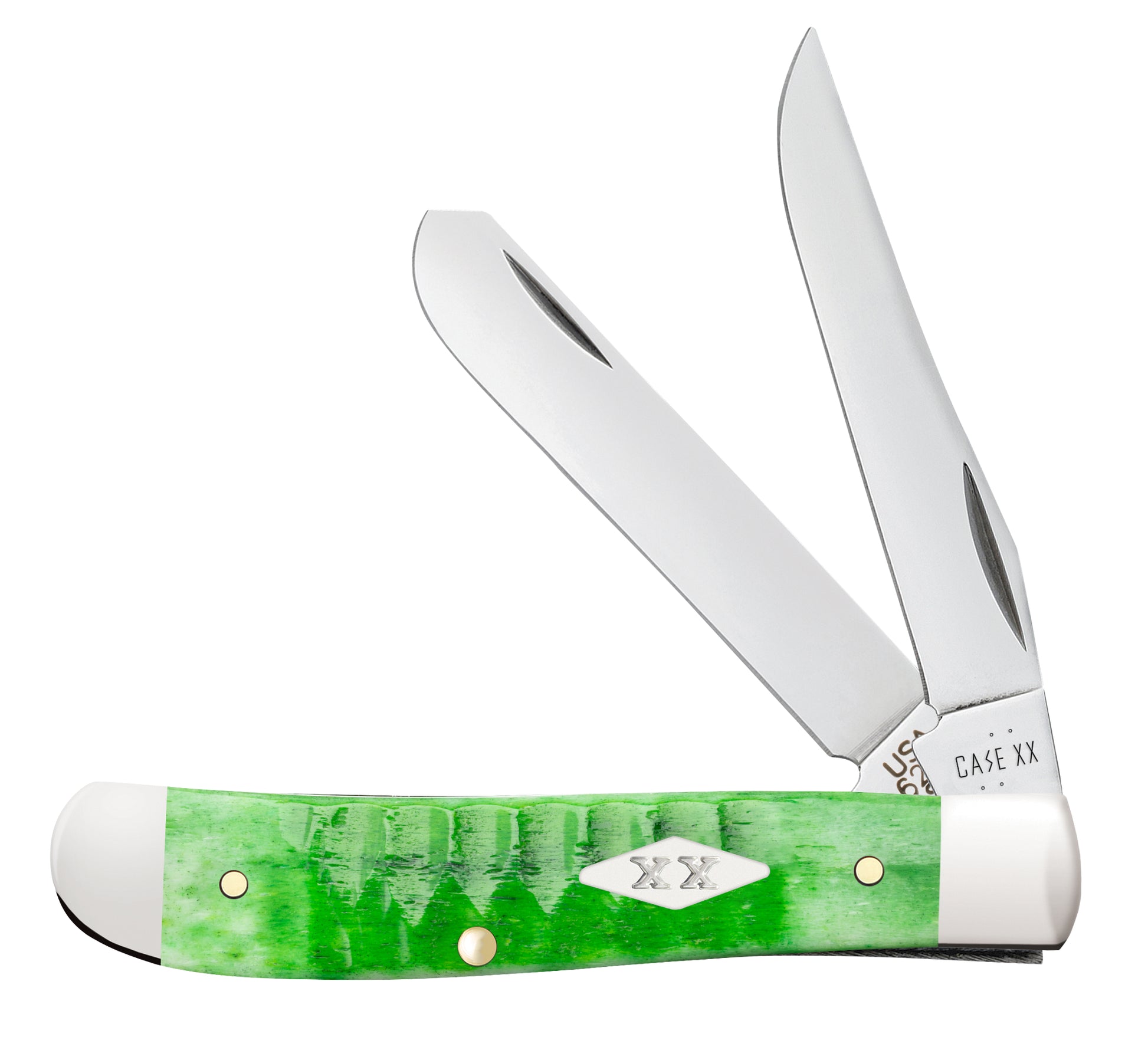 Gator Jigged Bright Green Bone Mini Trapper Front View
