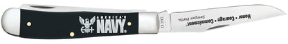 US Navy® Embellished Smooth Black Synthetic Trapper Gift Set  Open