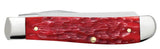 Peach Seed Jig Dark Red Bone CS Mini Trapper Knife Closed